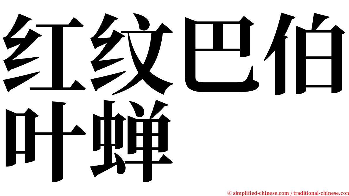 红纹巴伯叶蝉 serif font