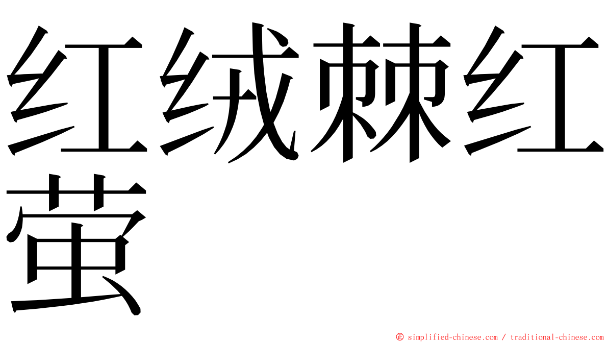 红绒棘红萤 ming font