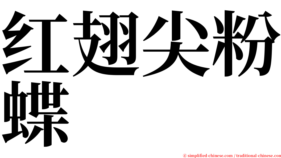 红翅尖粉蝶 serif font