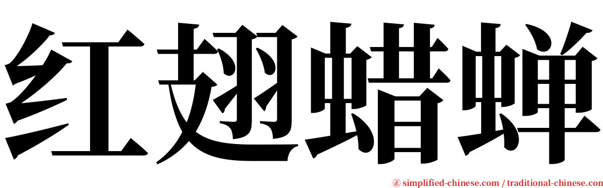 红翅蜡蝉 serif font