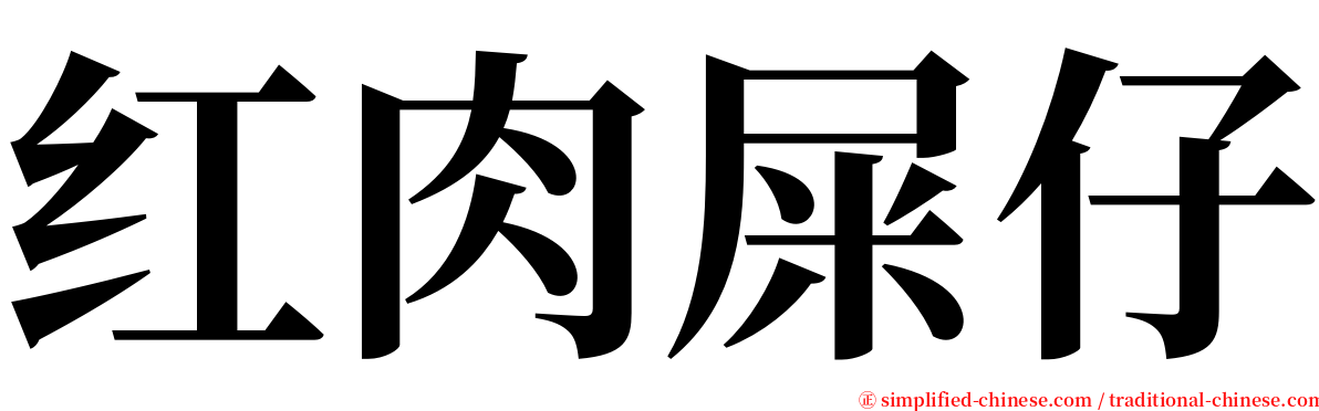 红肉屎仔 serif font