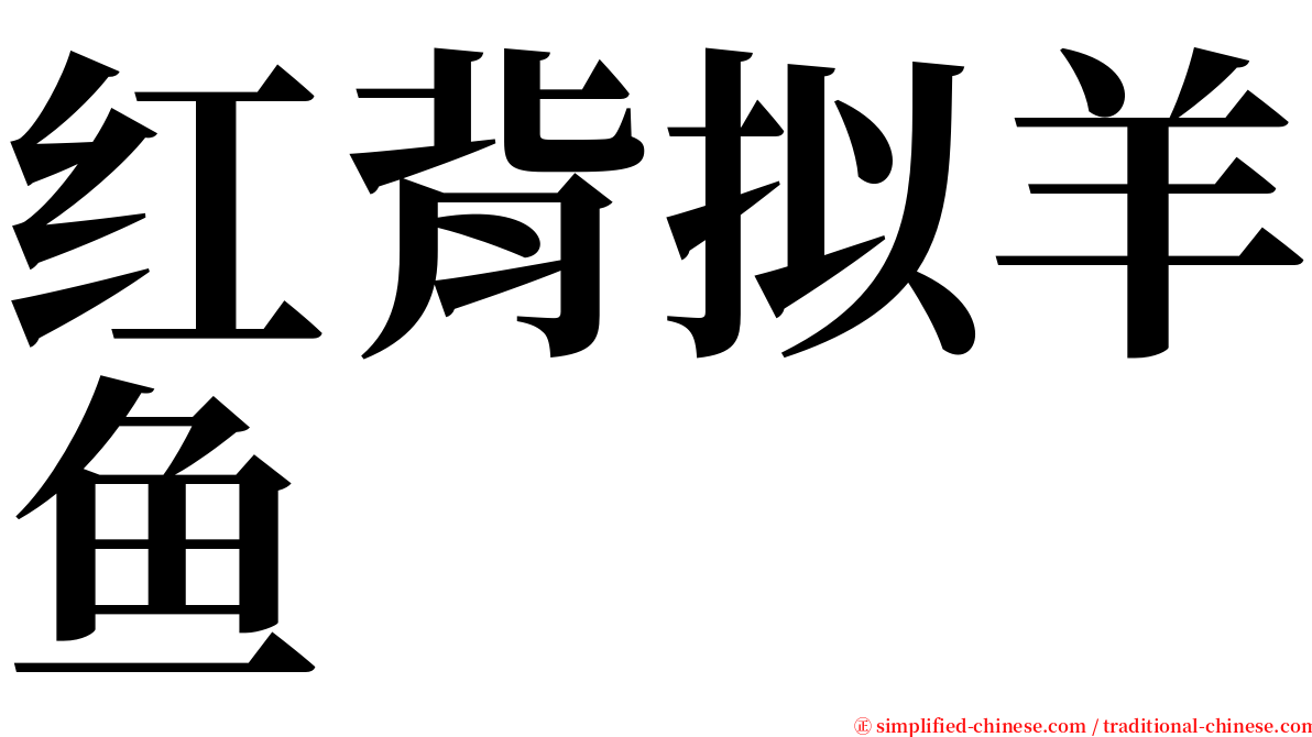 红背拟羊鱼 serif font