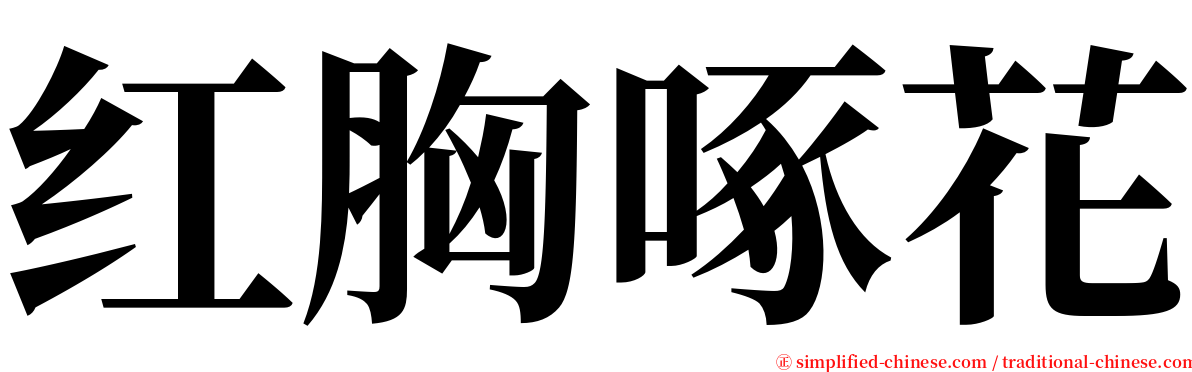 红胸啄花 serif font