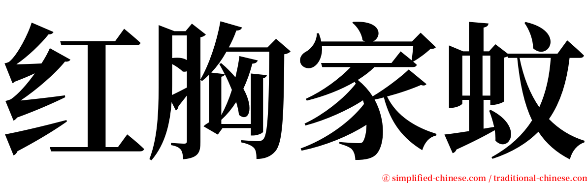 红胸家蚊 serif font