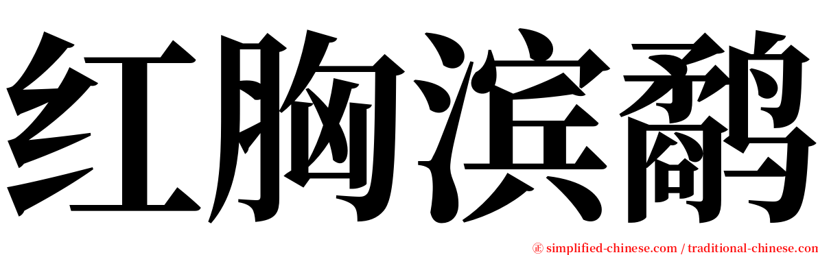 红胸滨鹬 serif font