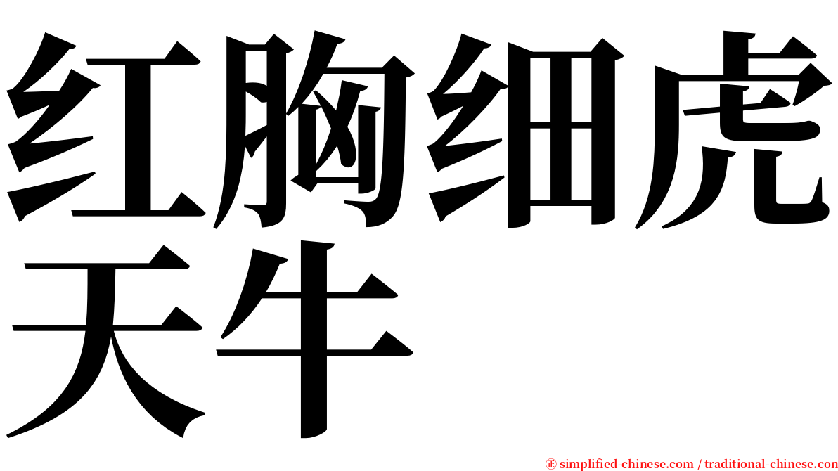 红胸细虎天牛 serif font