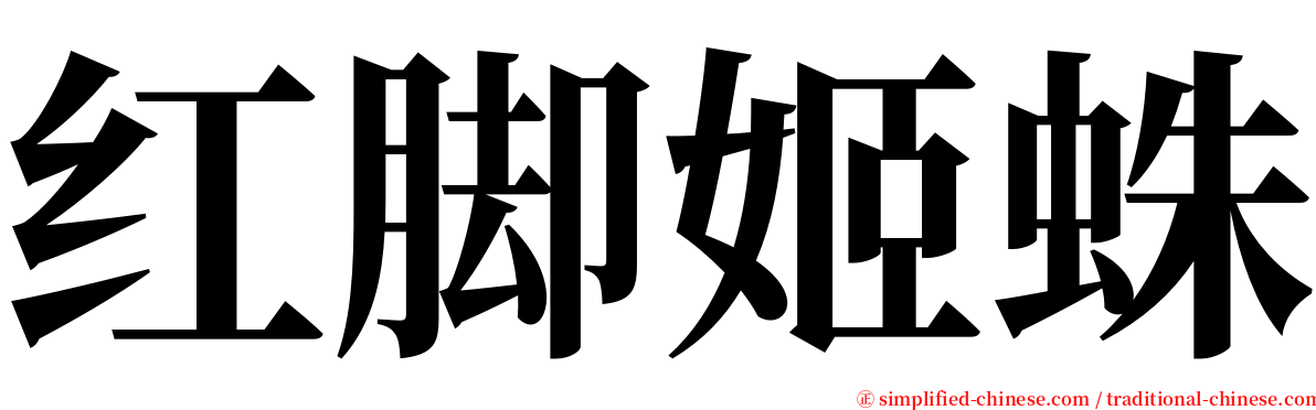 红脚姬蛛 serif font