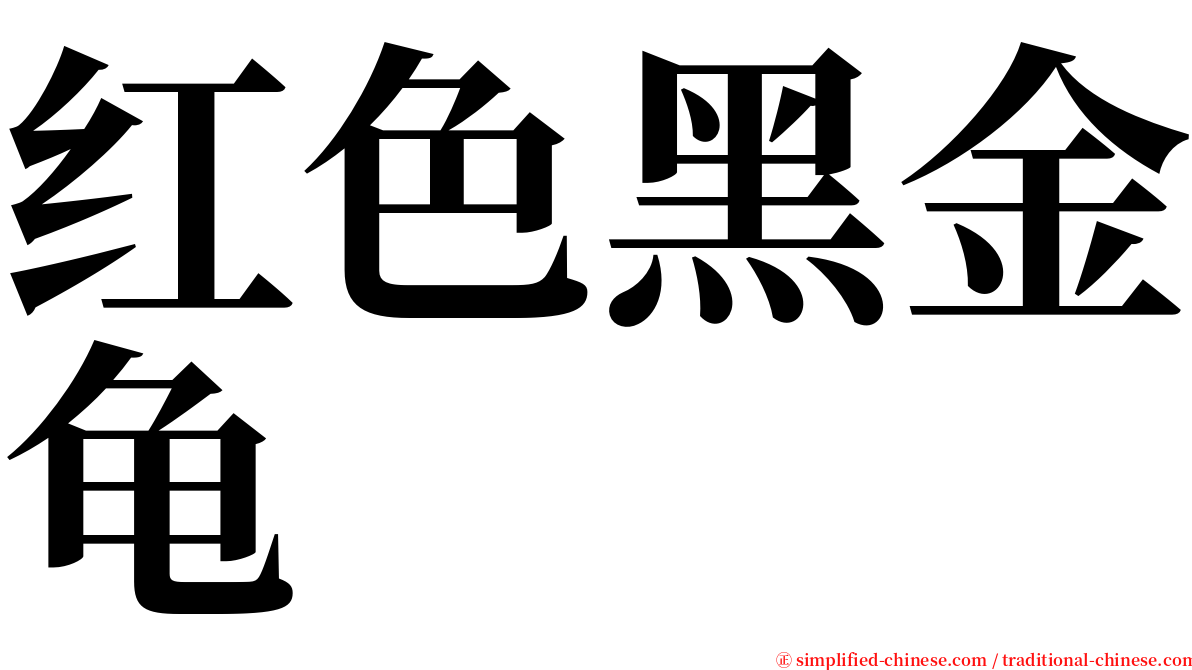 红色黑金龟 serif font