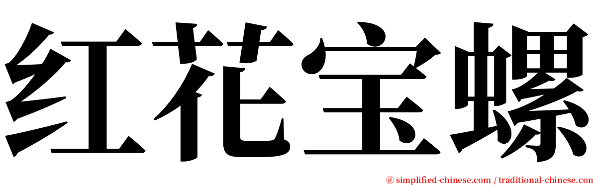 红花宝螺 serif font