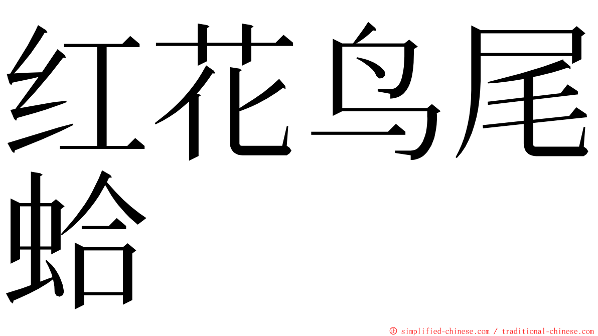 红花鸟尾蛤 ming font