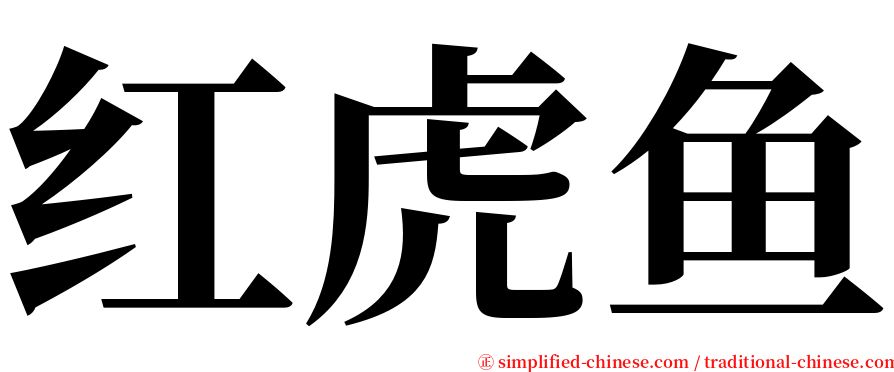 红虎鱼 serif font