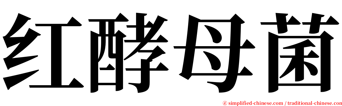 红酵母菌 serif font