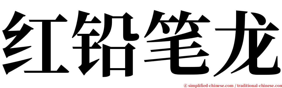 红铅笔龙 serif font