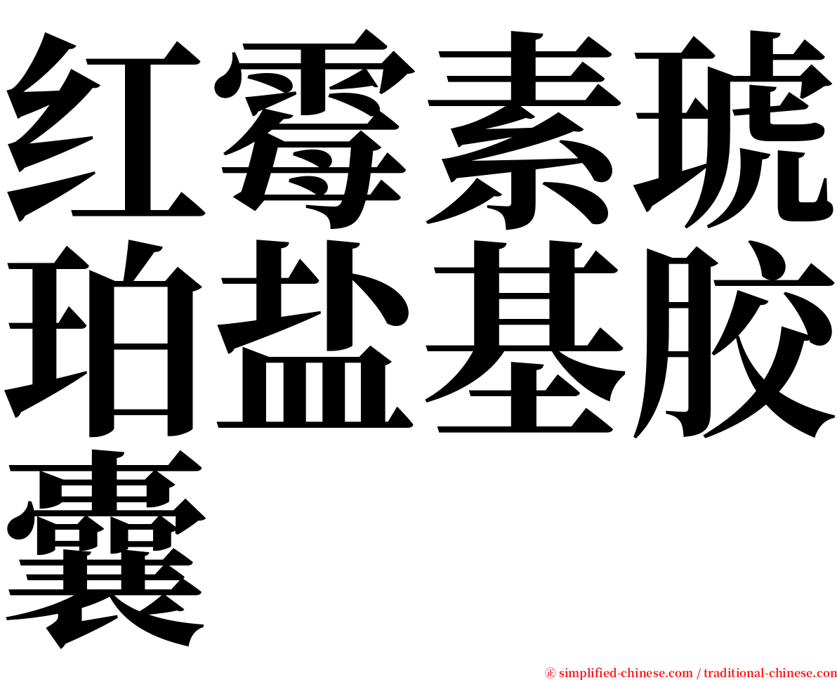 红霉素琥珀盐基胶囊 serif font