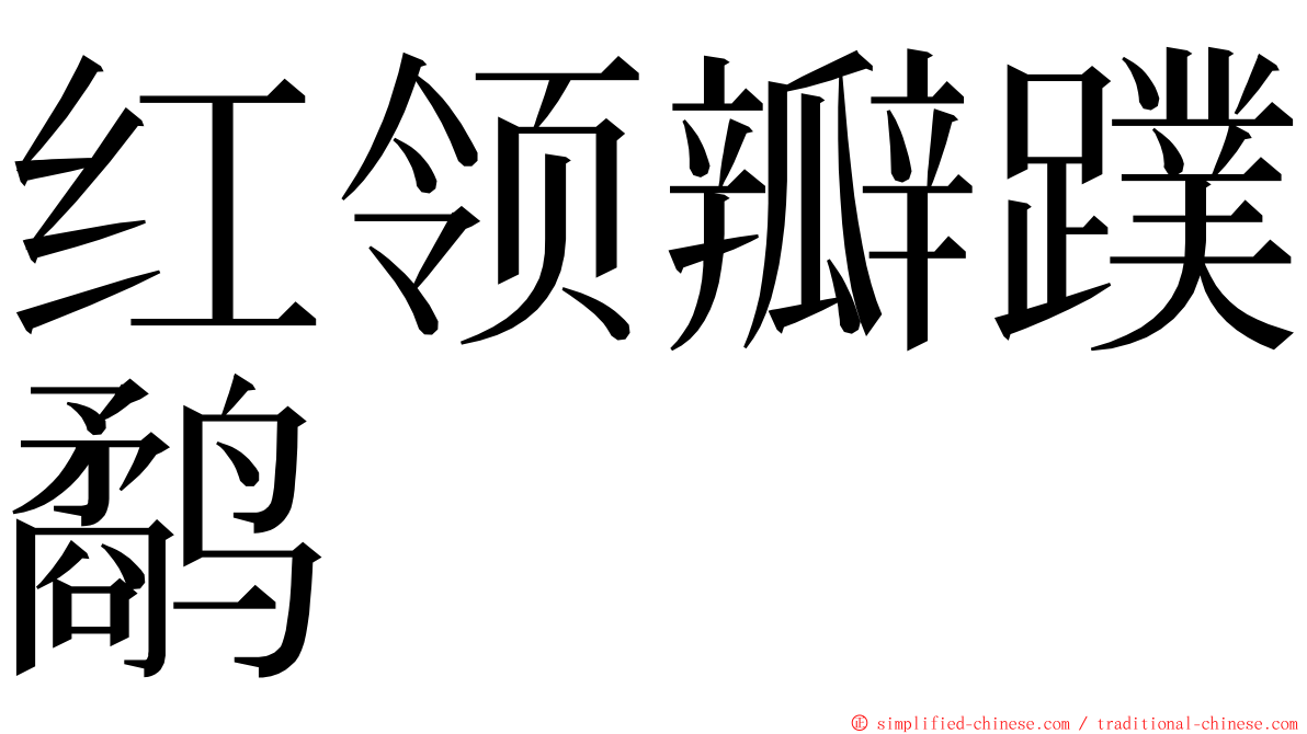 红领瓣蹼鹬 ming font