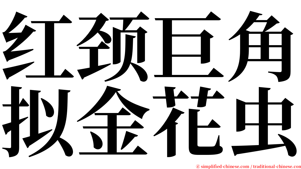 红颈巨角拟金花虫 serif font