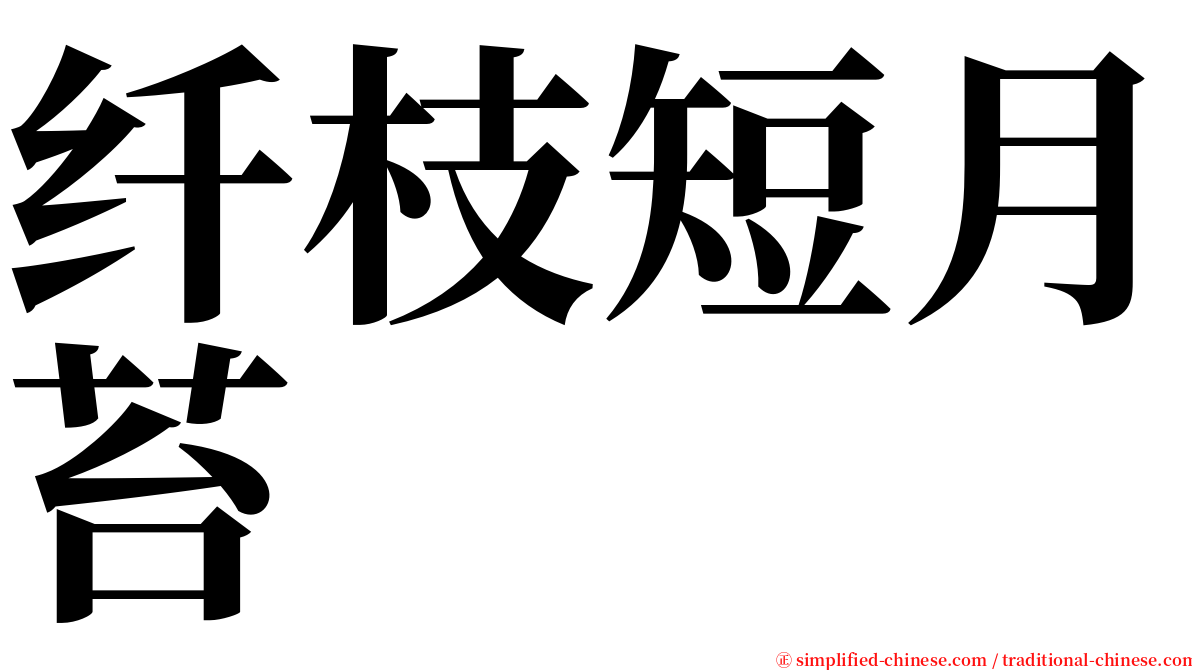 纤枝短月苔 serif font