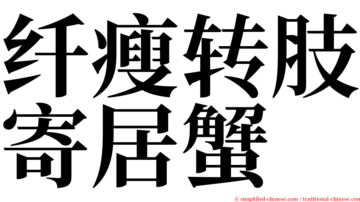 纤瘦转肢寄居蟹 serif font