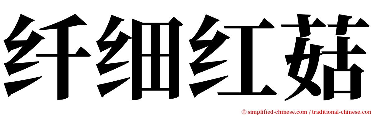 纤细红菇 serif font