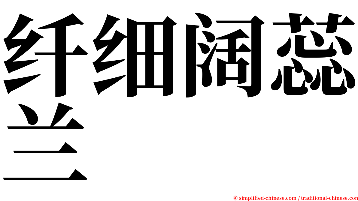 纤细阔蕊兰 serif font