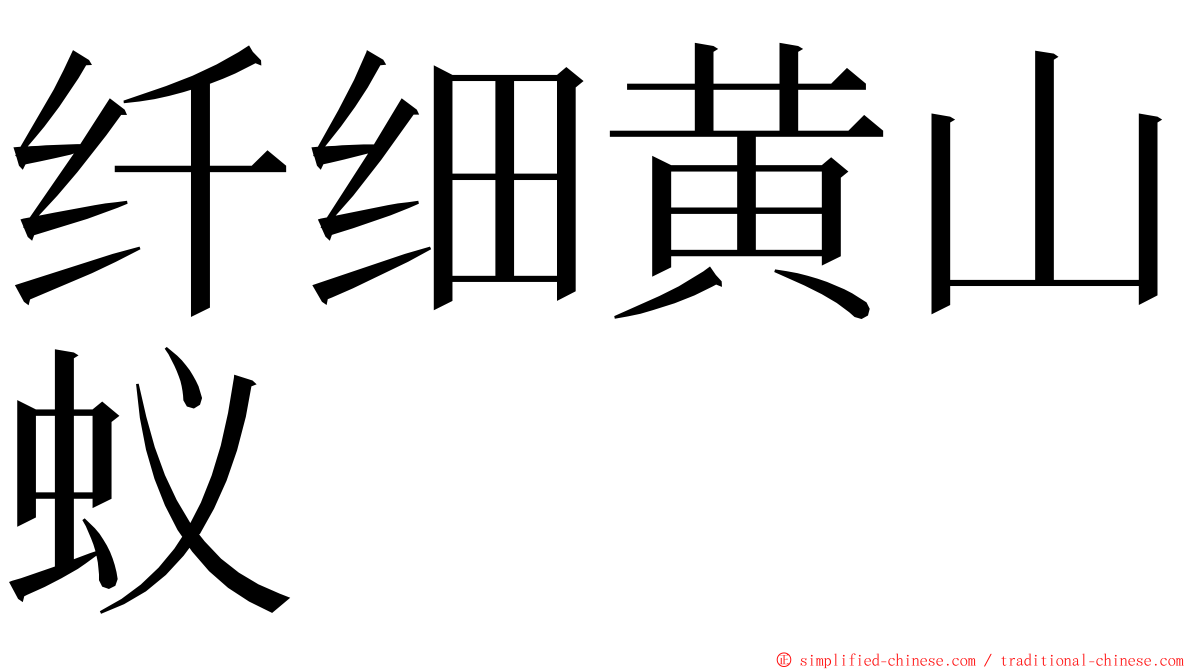 纤细黄山蚁 ming font