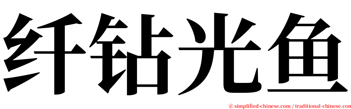 纤钻光鱼 serif font