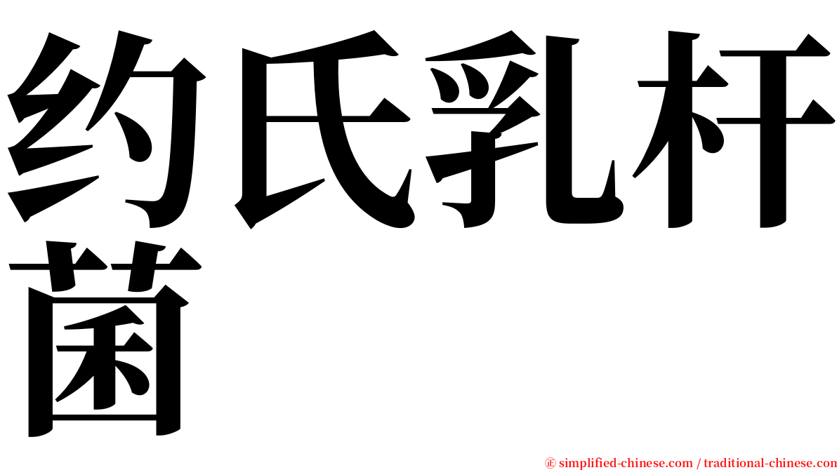 约氏乳杆菌 serif font