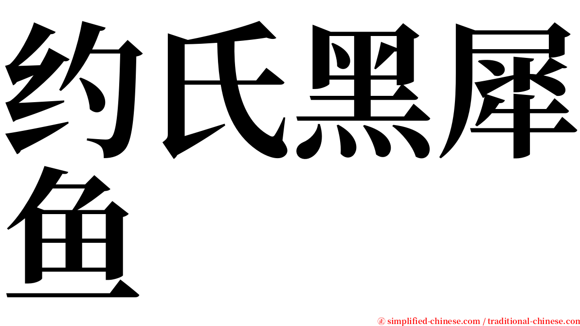 约氏黑犀鱼 serif font