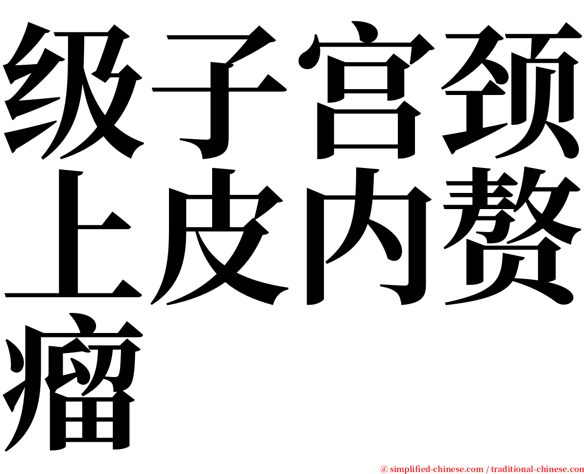 级子宫颈上皮内赘瘤 serif font