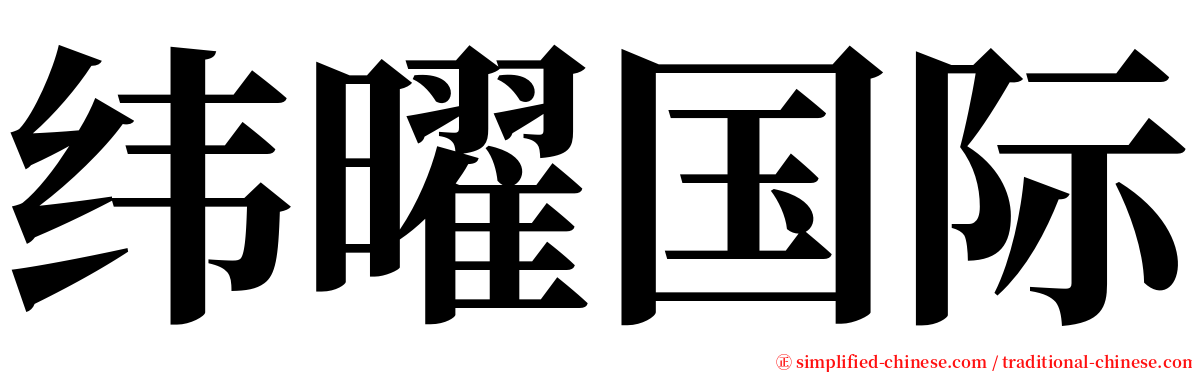 纬曜国际 serif font