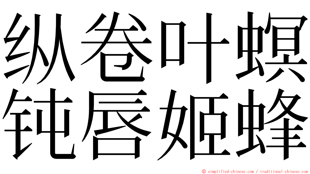 纵卷叶螟钝唇姬蜂 ming font