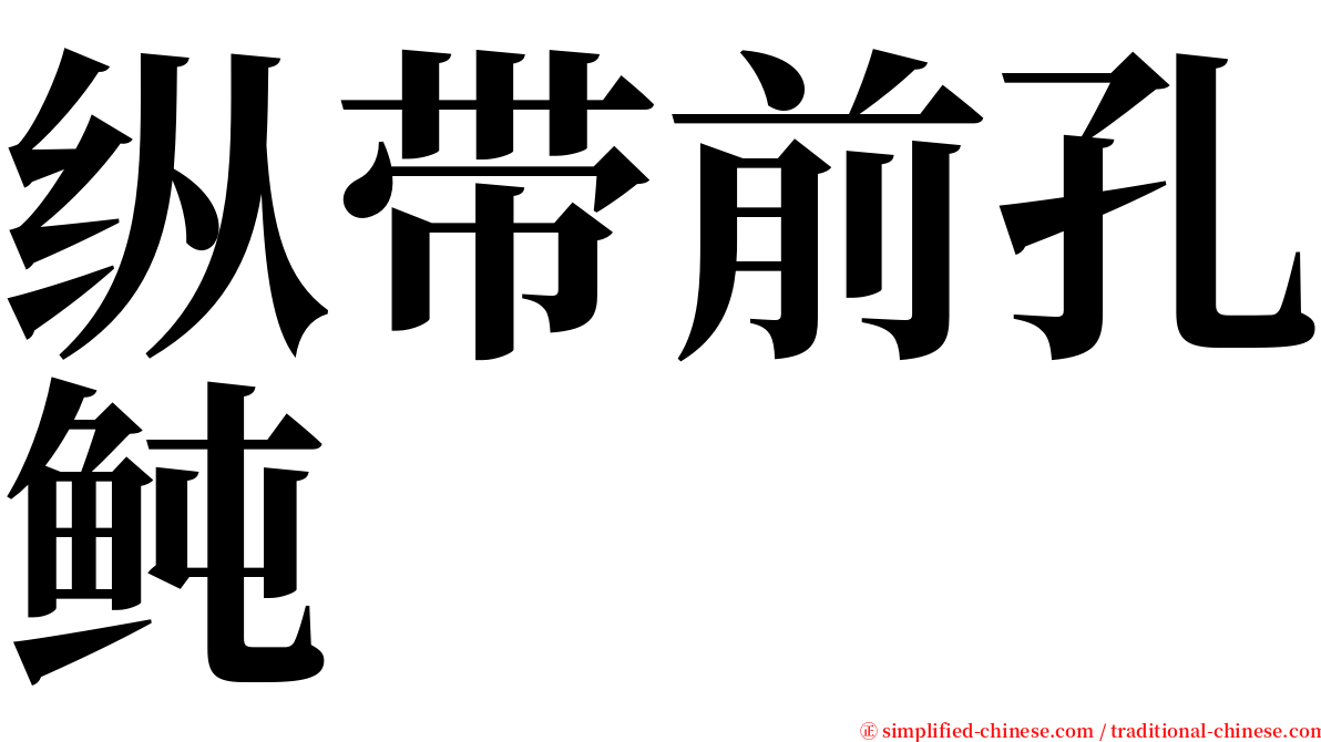 纵带前孔鲀 serif font