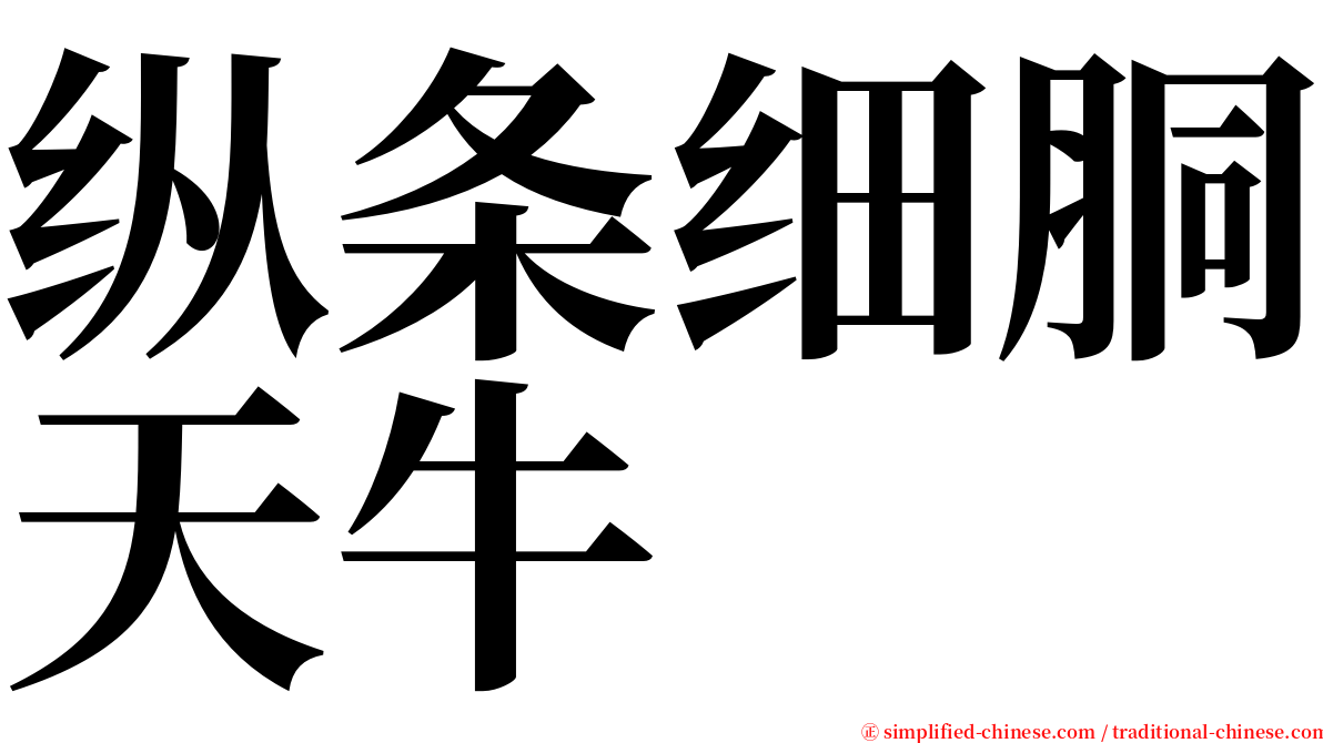 纵条细胴天牛 serif font