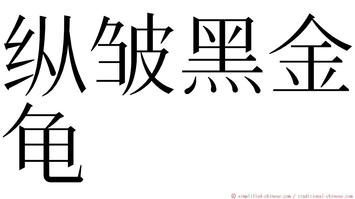 纵皱黑金龟 ming font