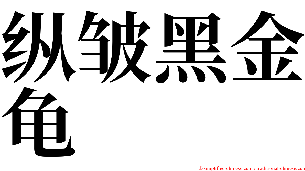 纵皱黑金龟 serif font