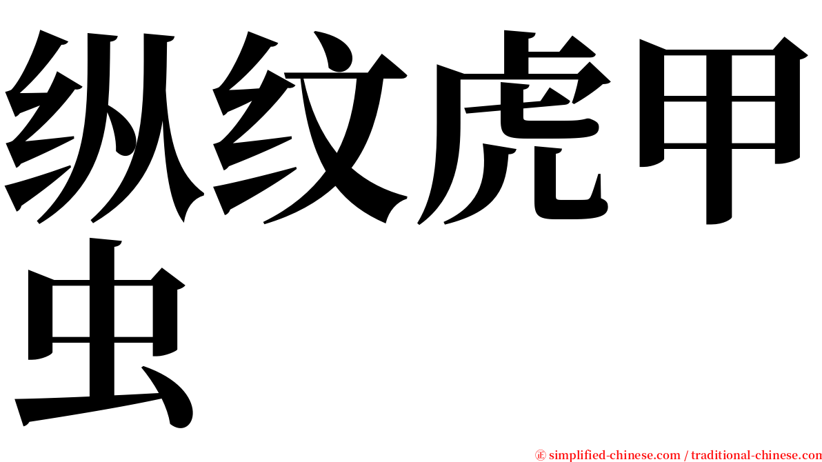 纵纹虎甲虫 serif font