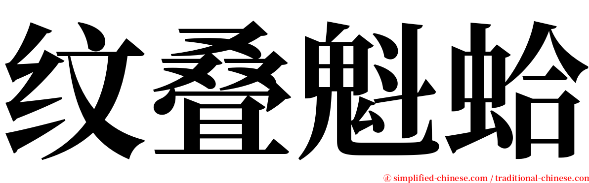 纹叠魁蛤 serif font