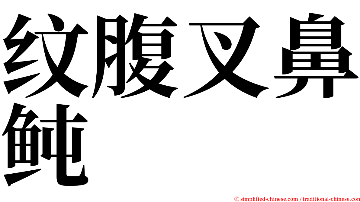 纹腹叉鼻鲀 serif font