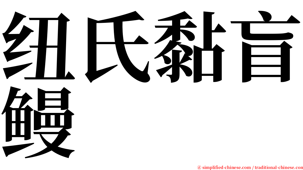 纽氏黏盲鳗 serif font