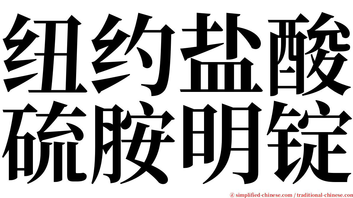 纽约盐酸硫胺明锭 serif font