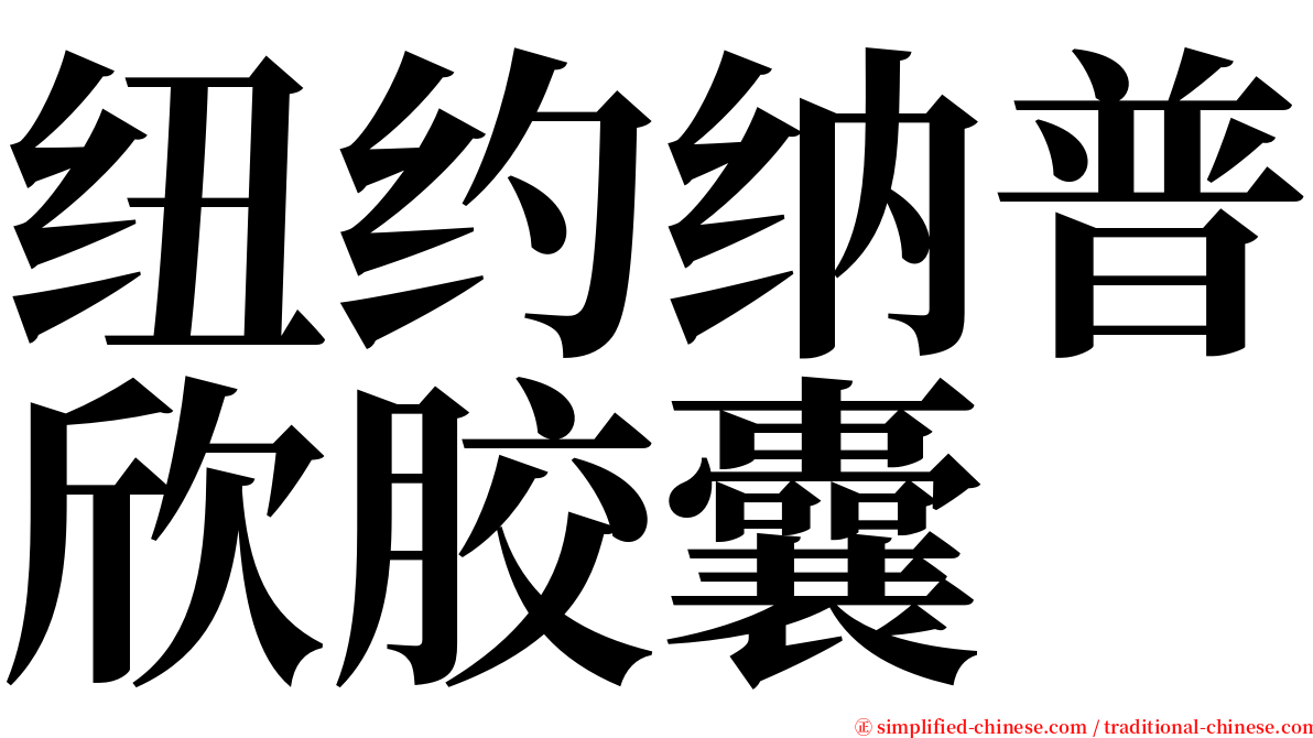 纽约纳普欣胶囊 serif font