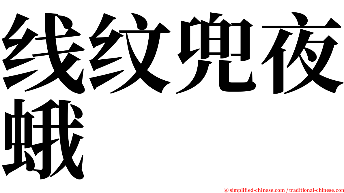 线纹兜夜蛾 serif font