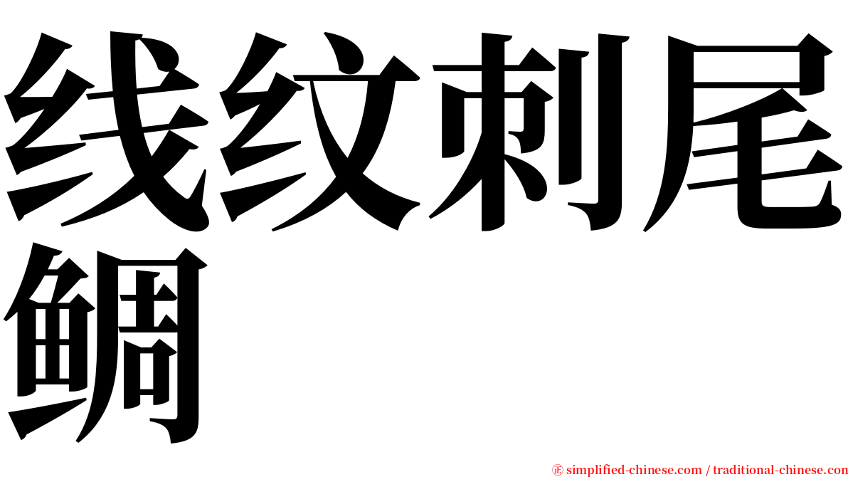 线纹刺尾鲷 serif font