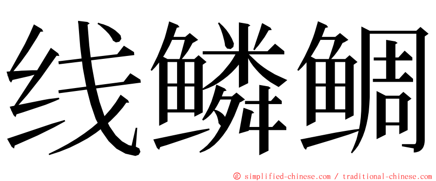 线鳞鲷 ming font