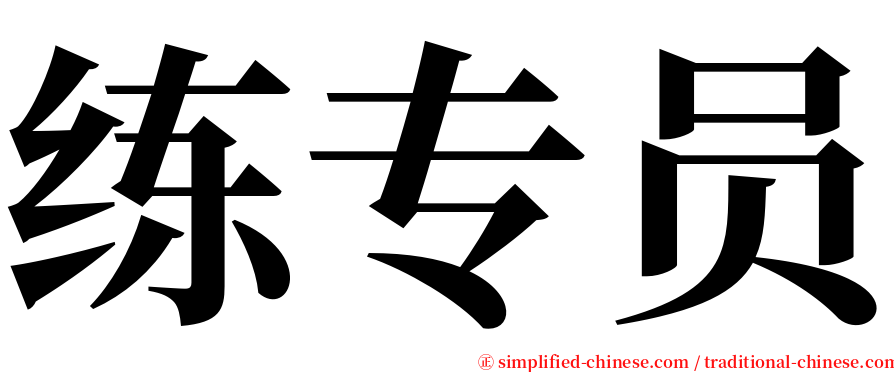 练专员 serif font