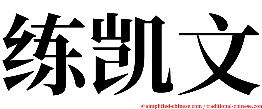 练凯文 serif font