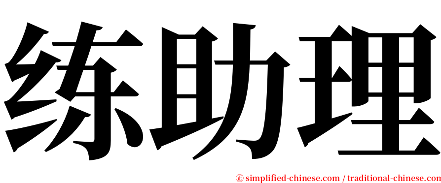 练助理 serif font