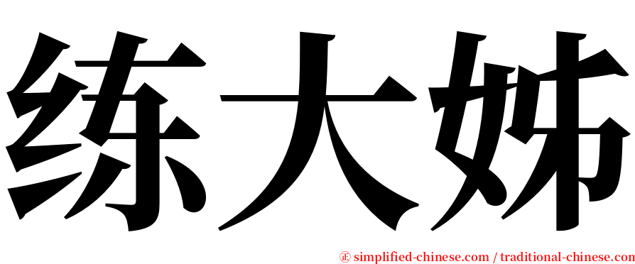 练大姊 serif font