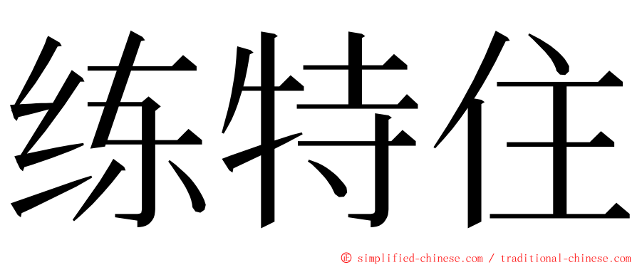 练特住 ming font