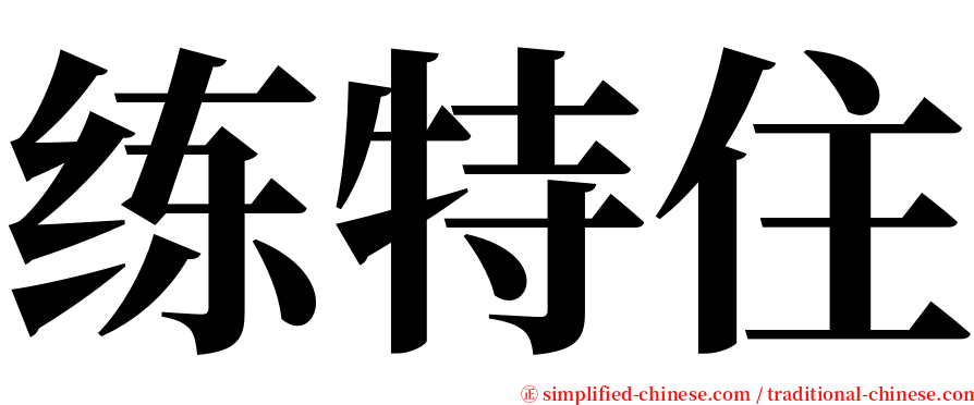 练特住 serif font